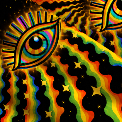 Purplehecate Eye of the Stars Rainbow Wide Straps Maxi Dress