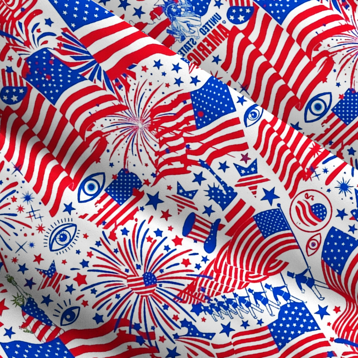 Purplehecate Patriotic Fireworks & Flags Wide Straps Maxi Dress