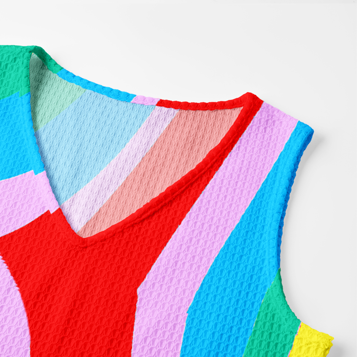 Purplehecate Dreamy Rainbow Waves Crochet Knit Maxi Dress