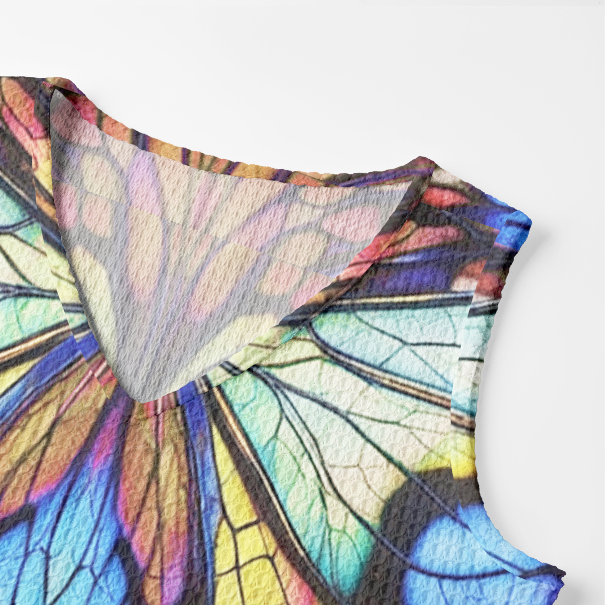 Purplehecate Colorful Butterfly Wing Pattern Crochet Knit Maxi Dress