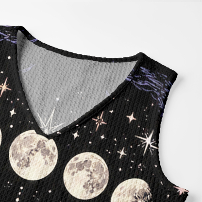Purplehecate Moon Phase Oracle Cat Crochet Knit Maxi Dress