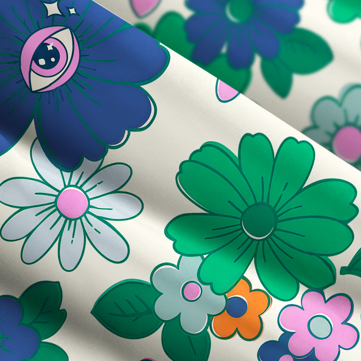 Purplehecate  Psychedelic Floral Wave Wide Straps Maxi Dress