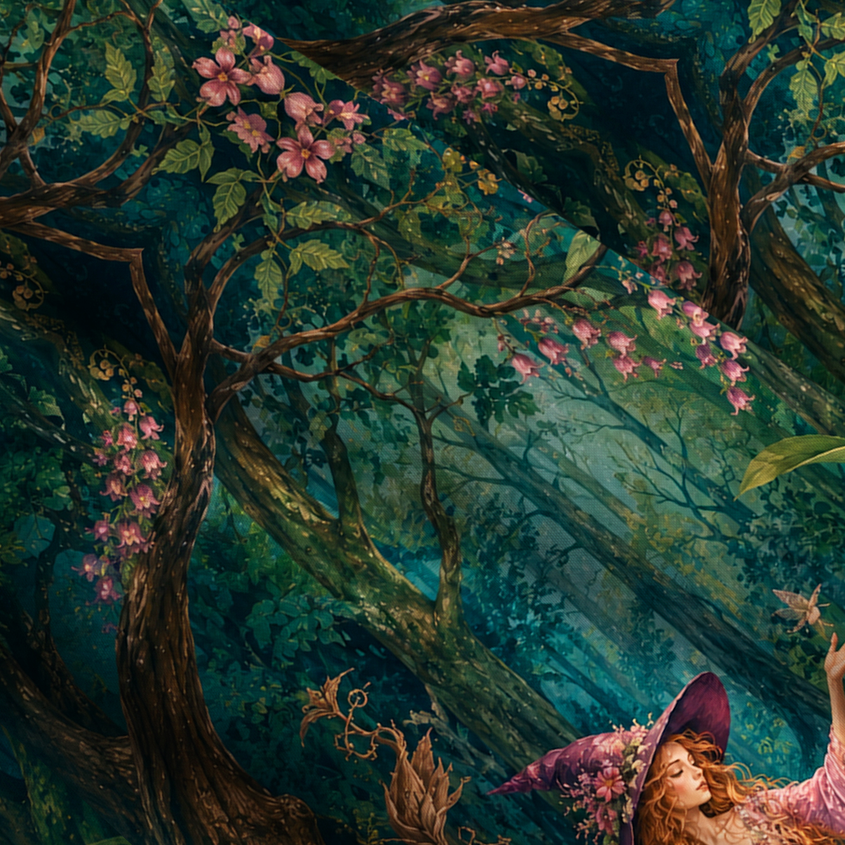 Purplehecate Magical Forest Fairy Witch Wide Straps Maxi Dress