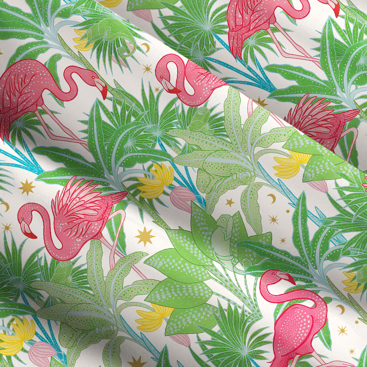 Purplehecate Flamingo Jungle Paradise Wide Straps Maxi Dress