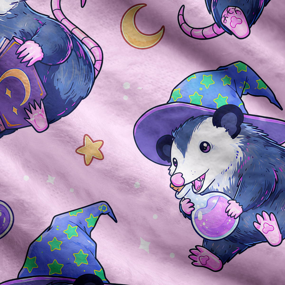 Purplehecate Wizard Opossum Ugly Cardigan Sweaters