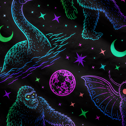 Purplehecate Neon Cryptid Creatures Ugly Cardigan Sweaters