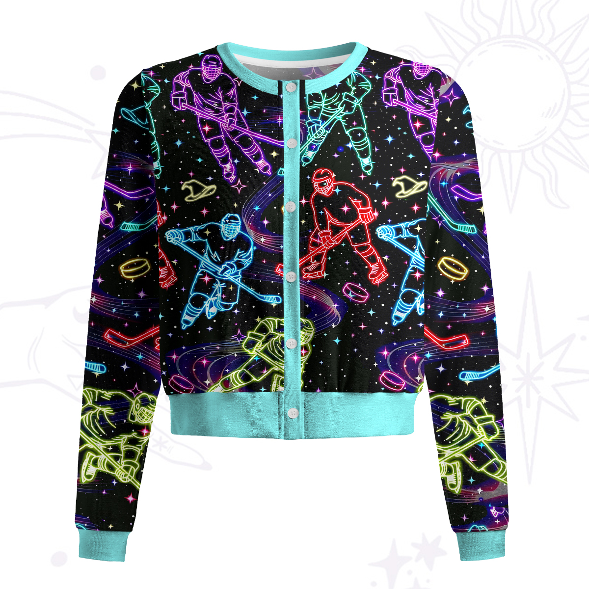Purplehecate Neon Night Hockey Knit Cardigan