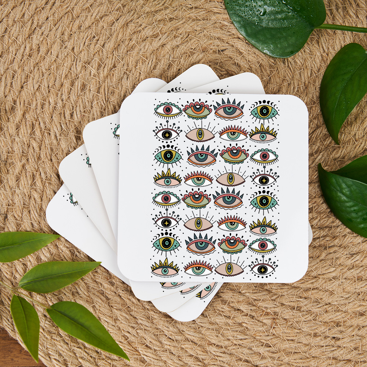 Purplehecate Evil Eye Pattern Coaster