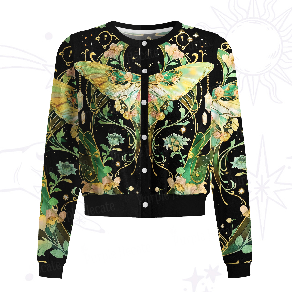 Purplehecate Moon Moth Rave Knit Cardigan