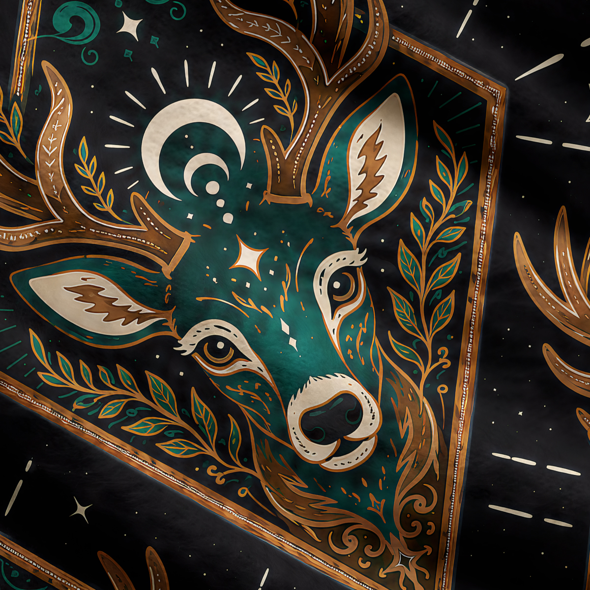 Purplehecate Mystic Forest Stag Ugly Cardigan Sweaters