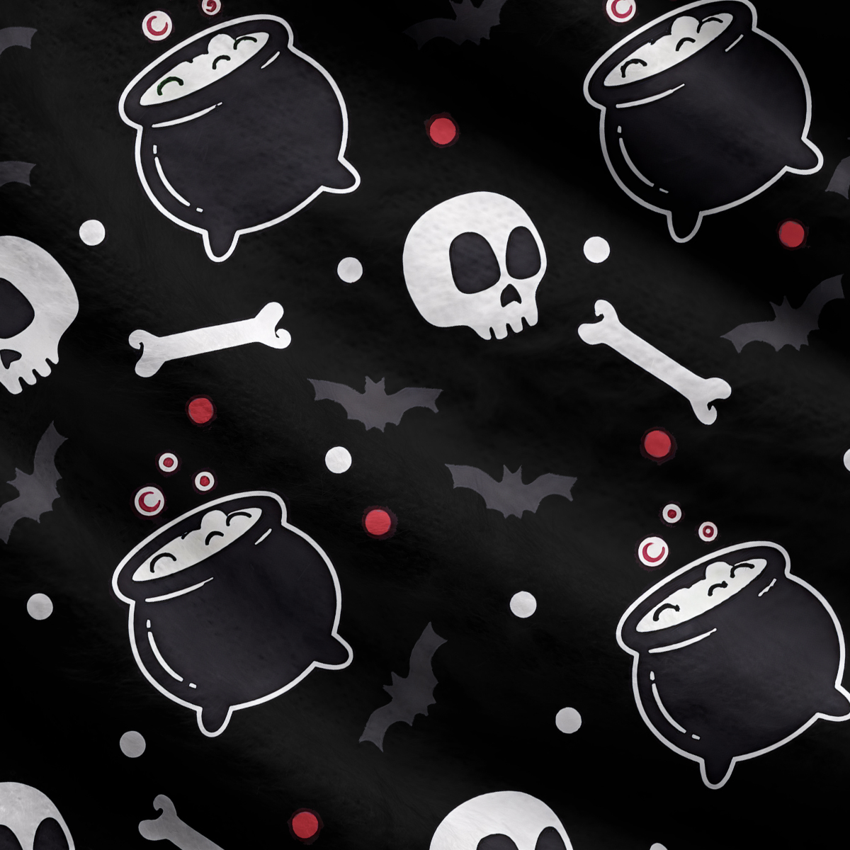 Purplehecate Spooky Skulls and Cauldrons Knit Ugly Cardigan Sweaters