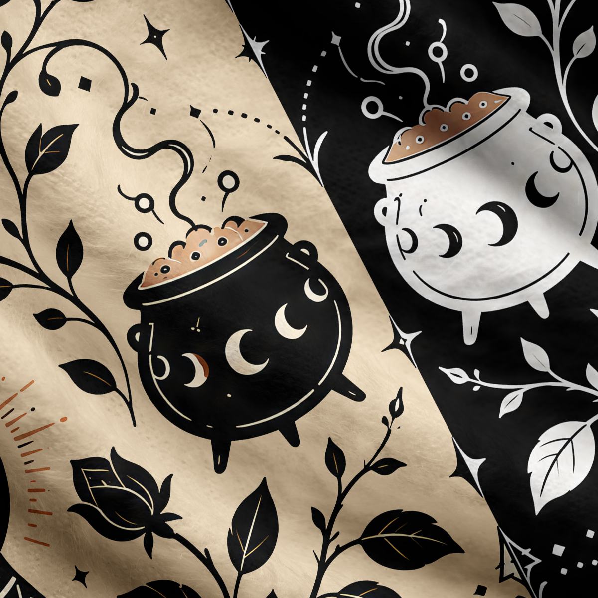 Purplehecate Dual Witch Hands Moon Phase Ugly Cardigan Sweaters