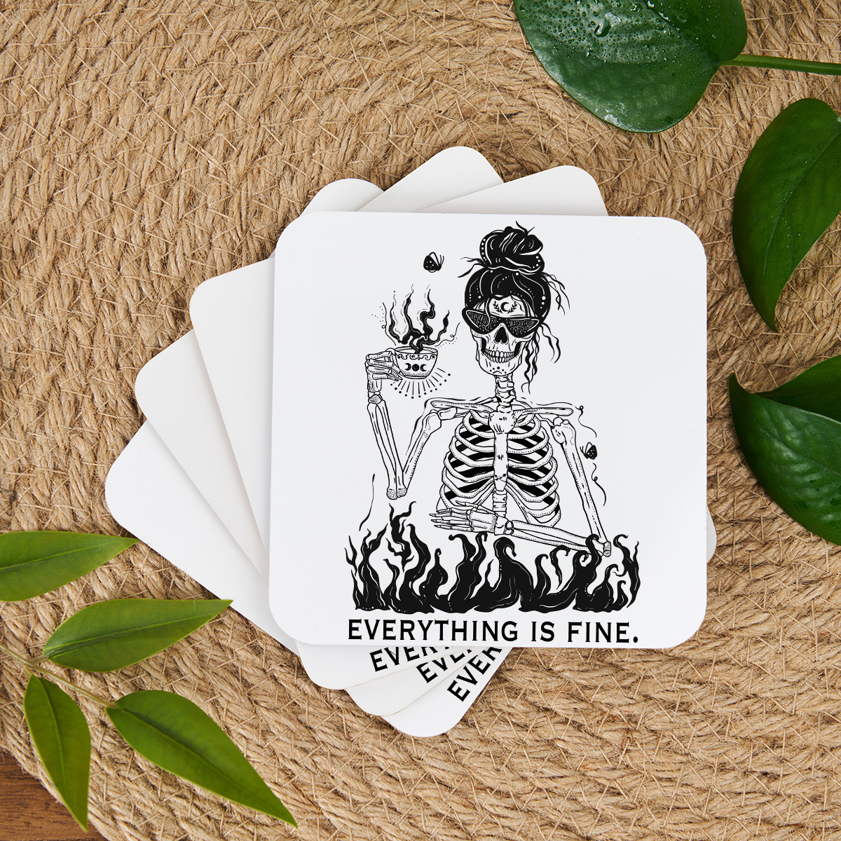 Purplehecate Everything Is Fine Coaster