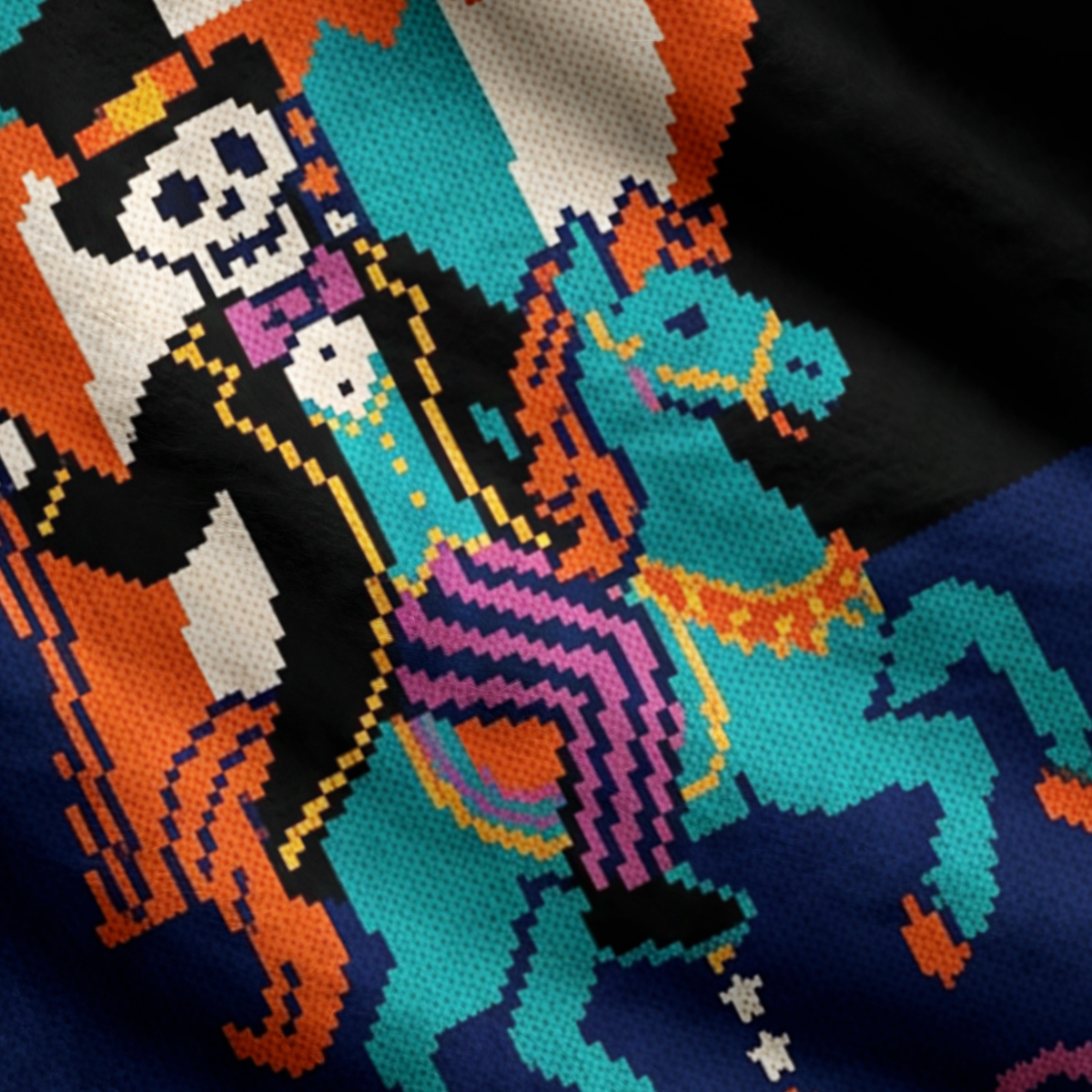 Purplehecate Haunted Carnival Carouse Ugly Cardigan Sweaters