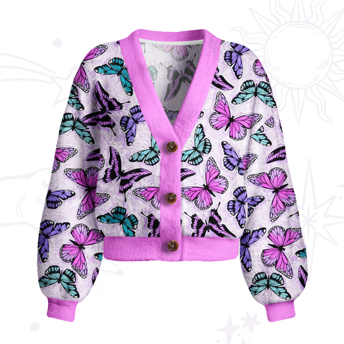 Purplehecate Whimsical Butterfly Cardigan Sweaters