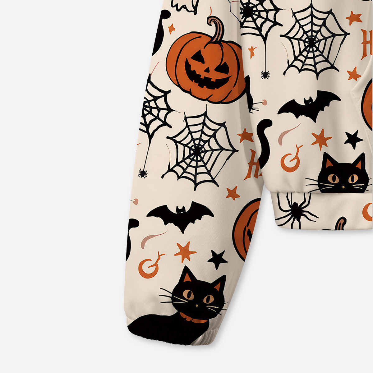 Purplehecate Halloween Ghost Black Cat All-Over Print Hoodie
