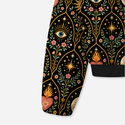 Purplehecate Mystic Sun Moon Hearts All-Over Print Hoodie