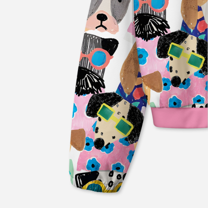 Purplehecate Puppy Parade All-Over Print Hoodie