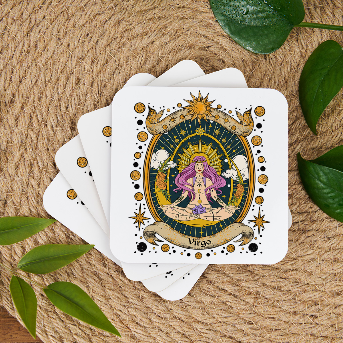 Purplehecate Virgo Radiance Zodiac Coaster