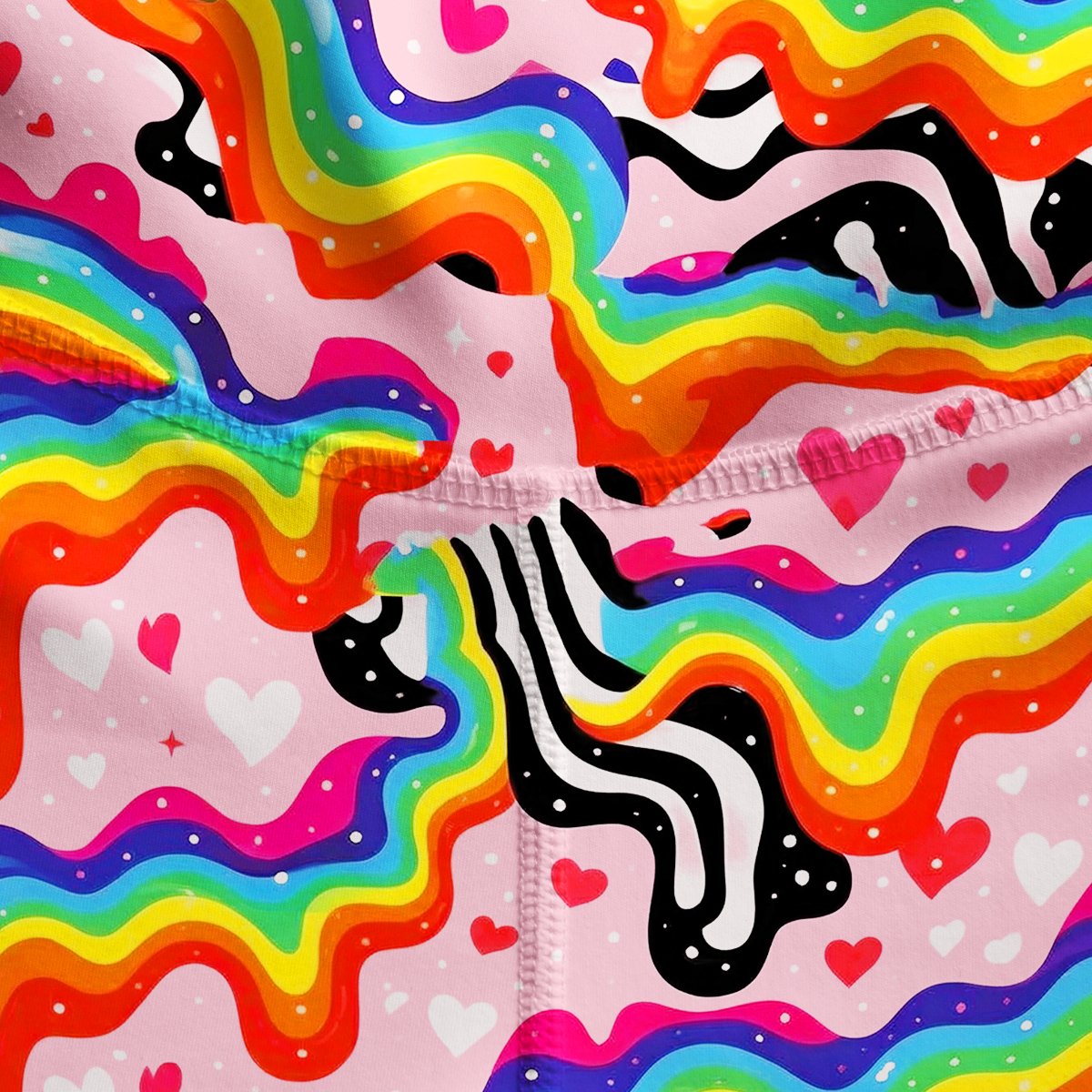 Purplehecate Groovy Melty Rainbow Hearts Wavy Yoga Pants