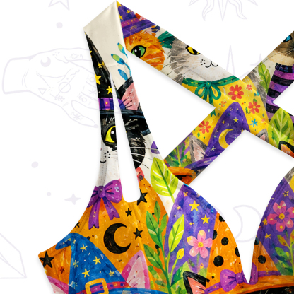 Purplehecate Witchy Meow-Meow Gathering One-Piece Swimsuit