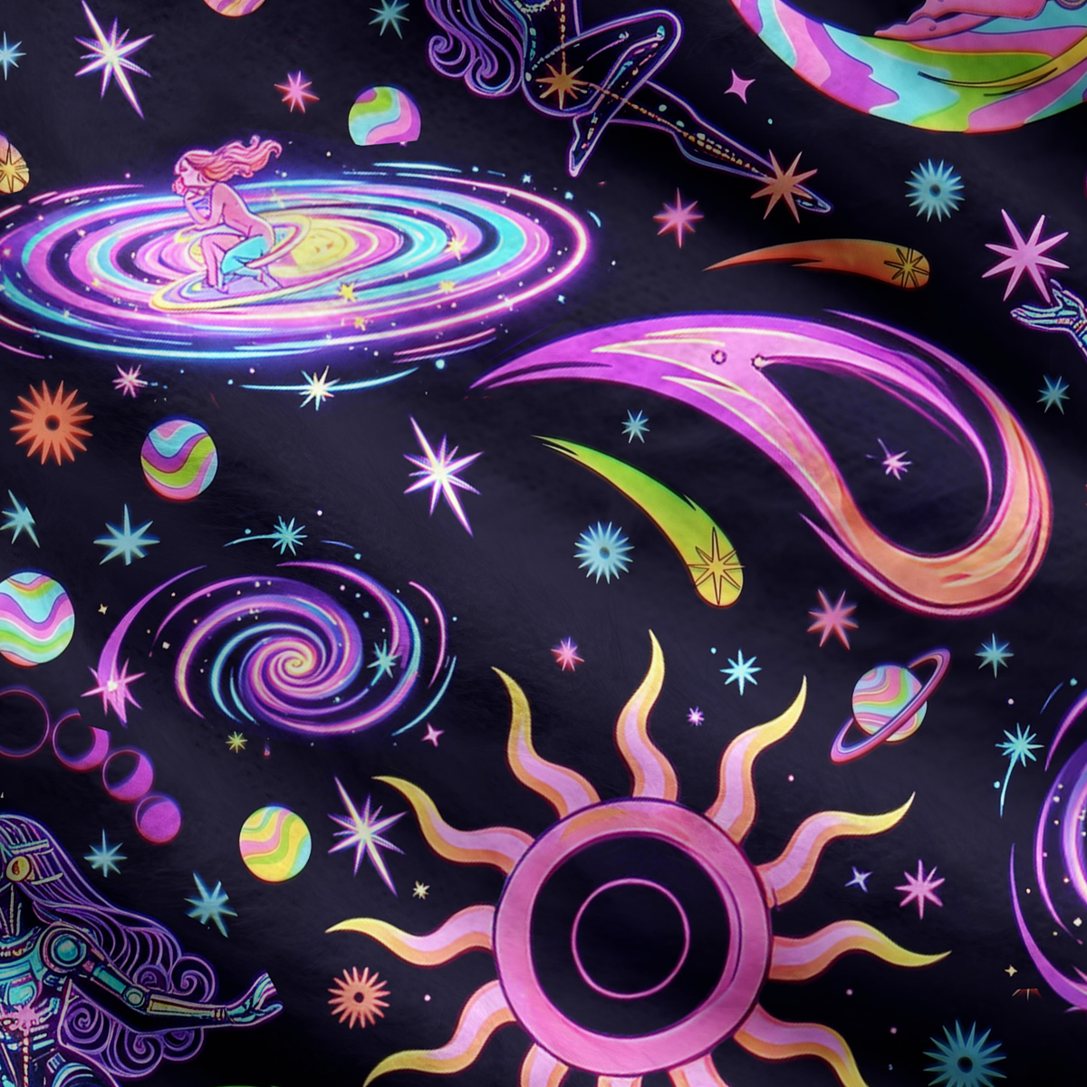 Purplehecate Celestial Magic Universe Ugly Cardigan Sweaters