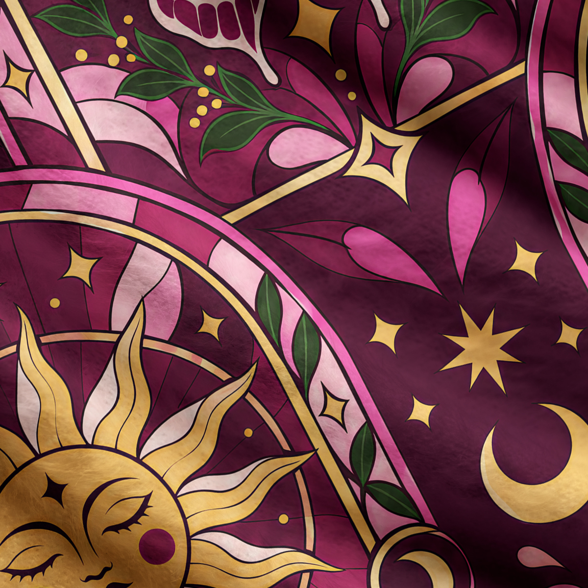 Purplehecate Celestial Sun and Luna Moth Pattern Ugly Cardigan Sweaters