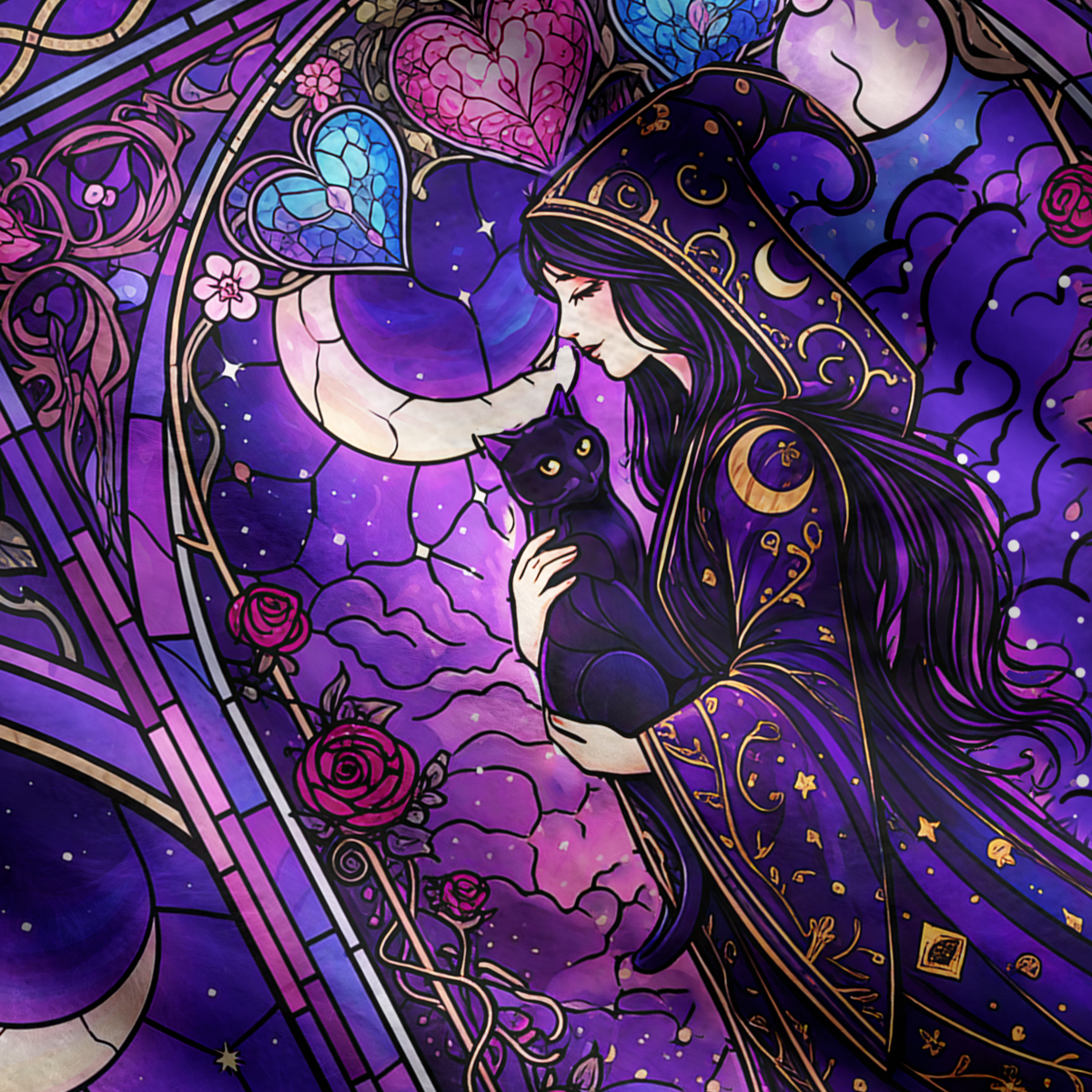 Purplehecate Moonlit Oracle Goddess Ugly Cardigan Sweaters