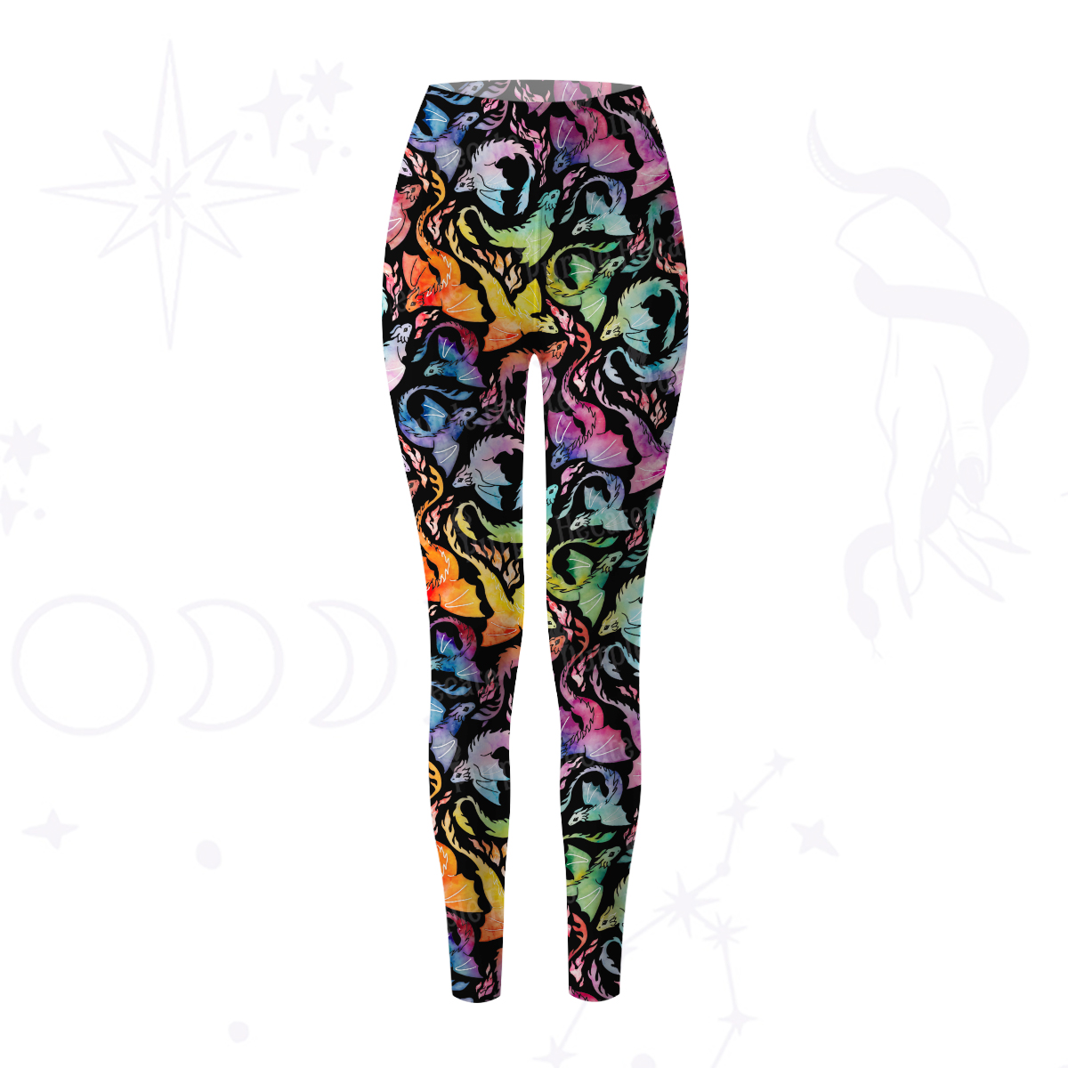 Purplehecate Rainbow Dragon Fire Yoga Pants