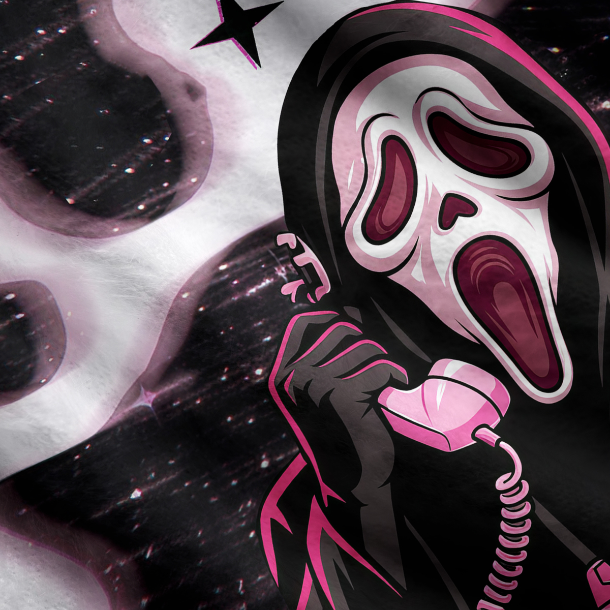 Purplehecate Ghost Face Scream Mask Phone Call Ugly Cardigan Sweaters