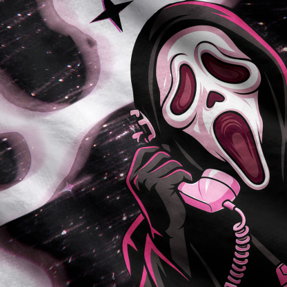 Purplehecate Ghost Face Scream Mask Phone Call Ugly Cardigan Sweaters