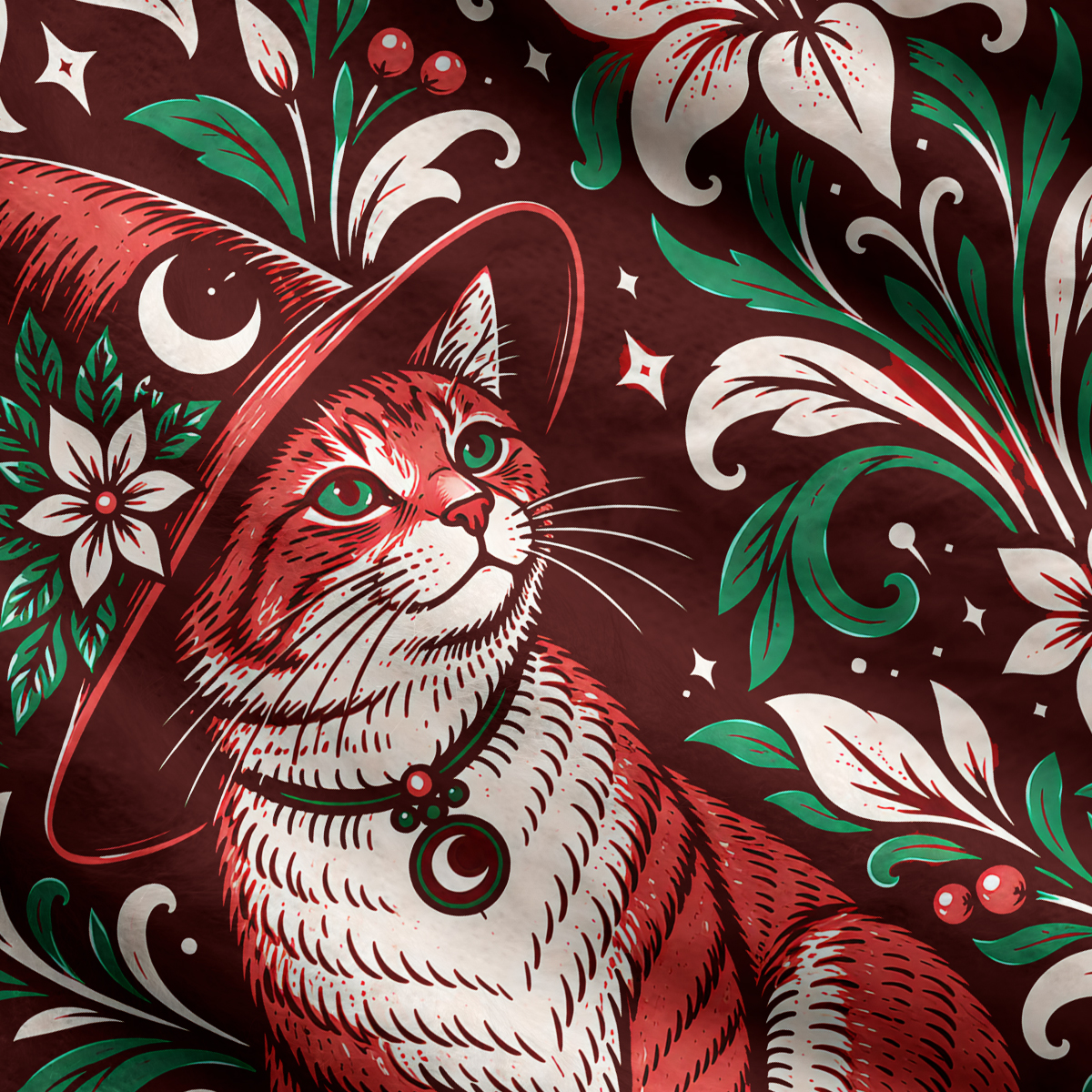 Purplehecate Mystic Forest Floral Cat Ugly Cardigan Sweaters