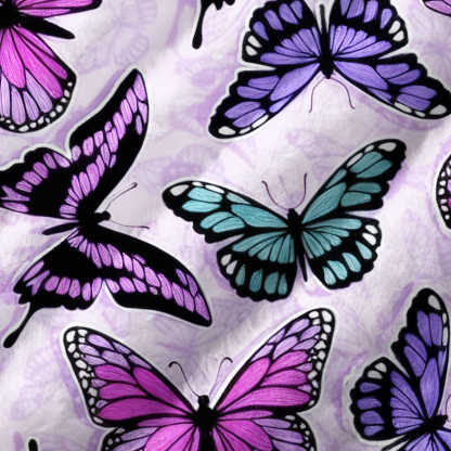 Purplehecate Whimsical Butterfly Fuzzy Crewneck Sweater