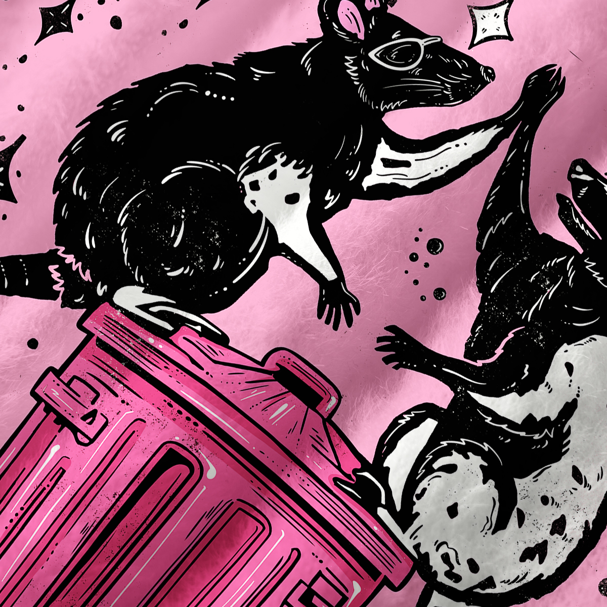 Purplehecate The Team Trash Opossum Tarot Fuzzy Crewneck Sweater