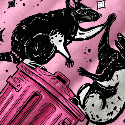 Purplehecate The Team Trash Opossum Tarot Fuzzy Crewneck Sweater
