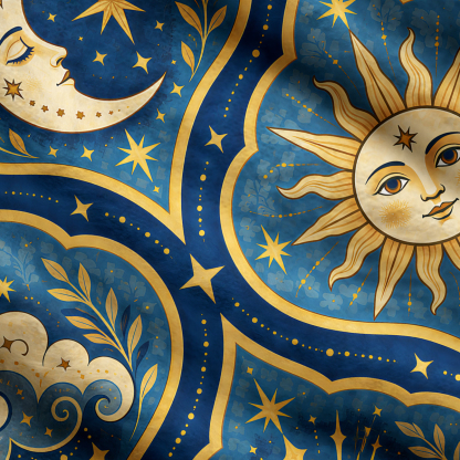 Purplehecate Celestial Sun Moon Ugly Cardigan Sweaters