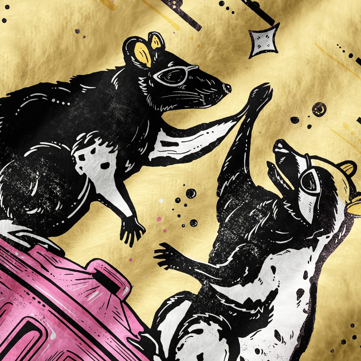 Purplehecate The Team Trash Opossum Tarot Ugly Sweater Vest
