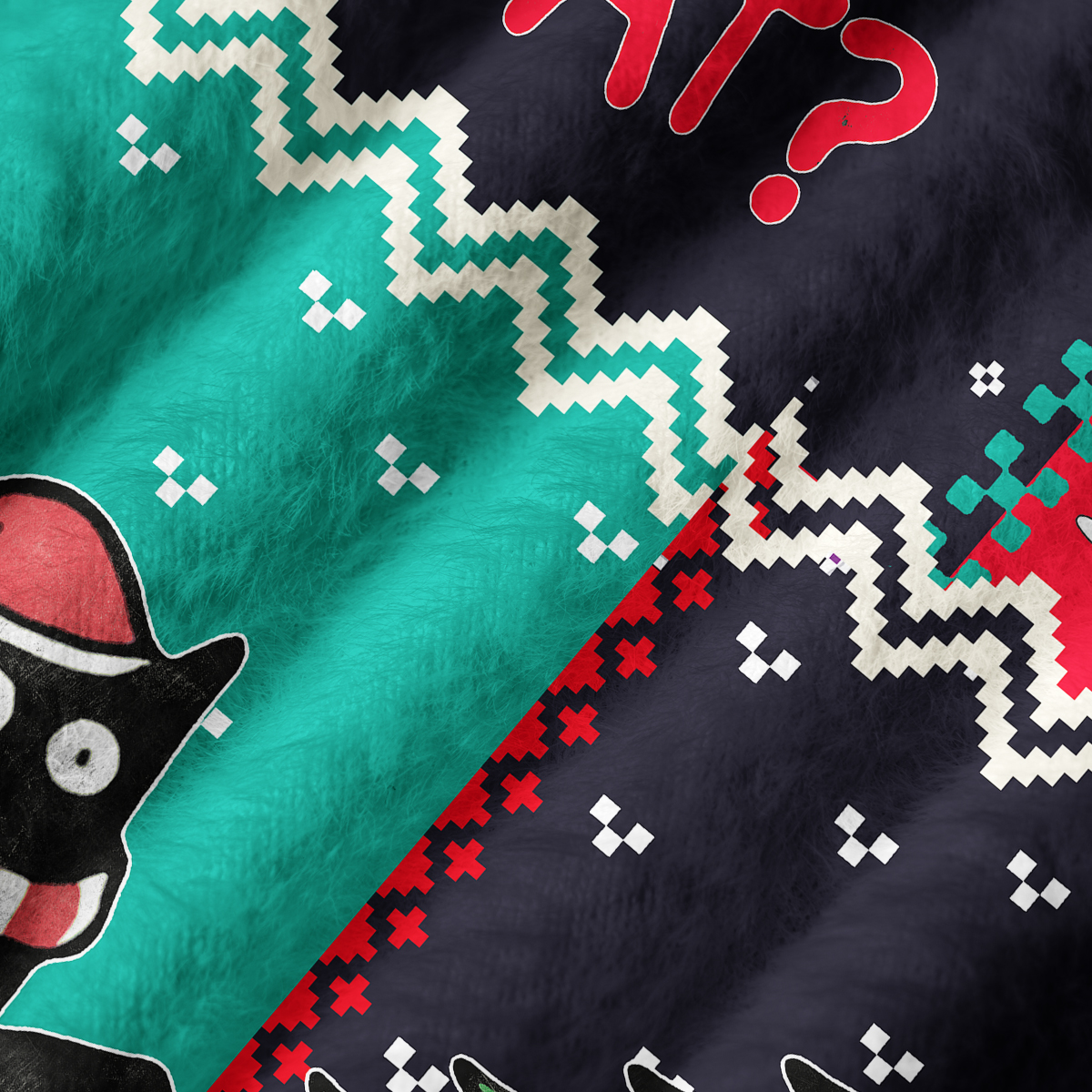 Purplehecate Christmas Black Cat Ugly Sweater Vest