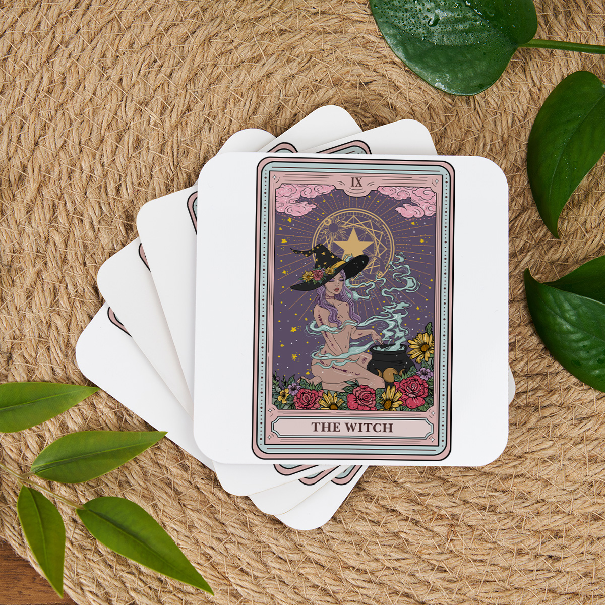 Purplehecate The Witch Tarot Coaster