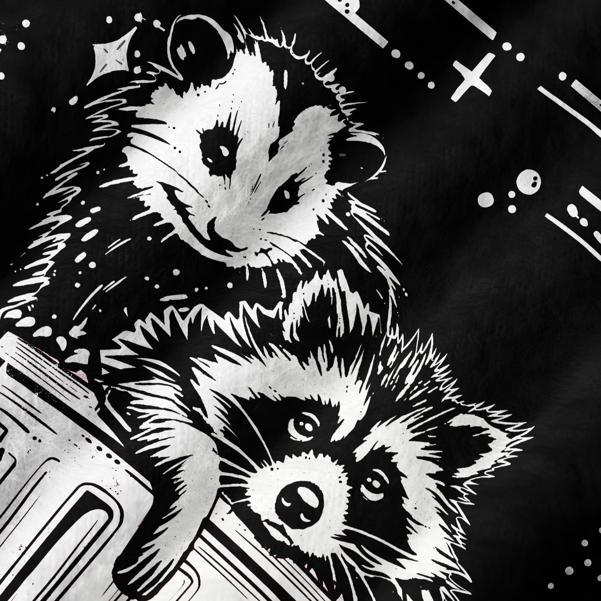 Purplehecate The Team Trash Raccoon & Possum Ugly Sweater Vest