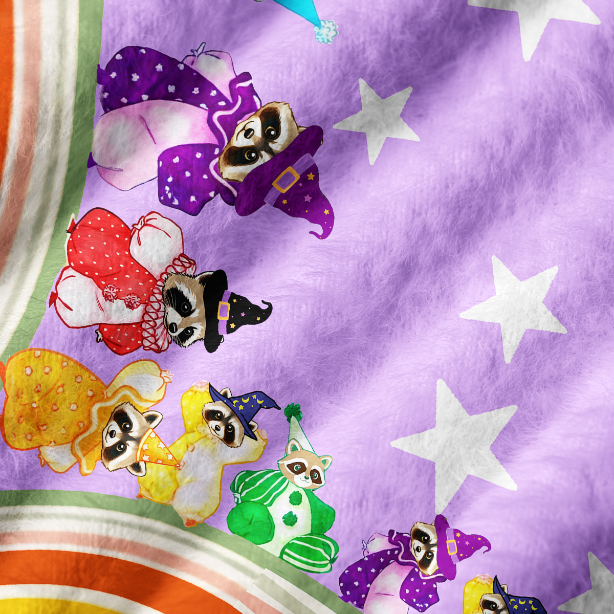 Purplehecate Rainbow Raccoon Star Ugly Sweater Vest