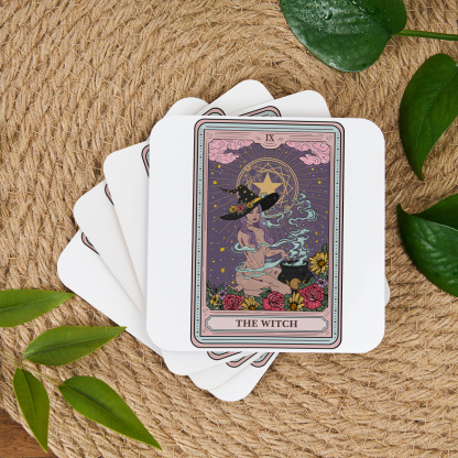 Purplehecate The Witch Tarot Coaster