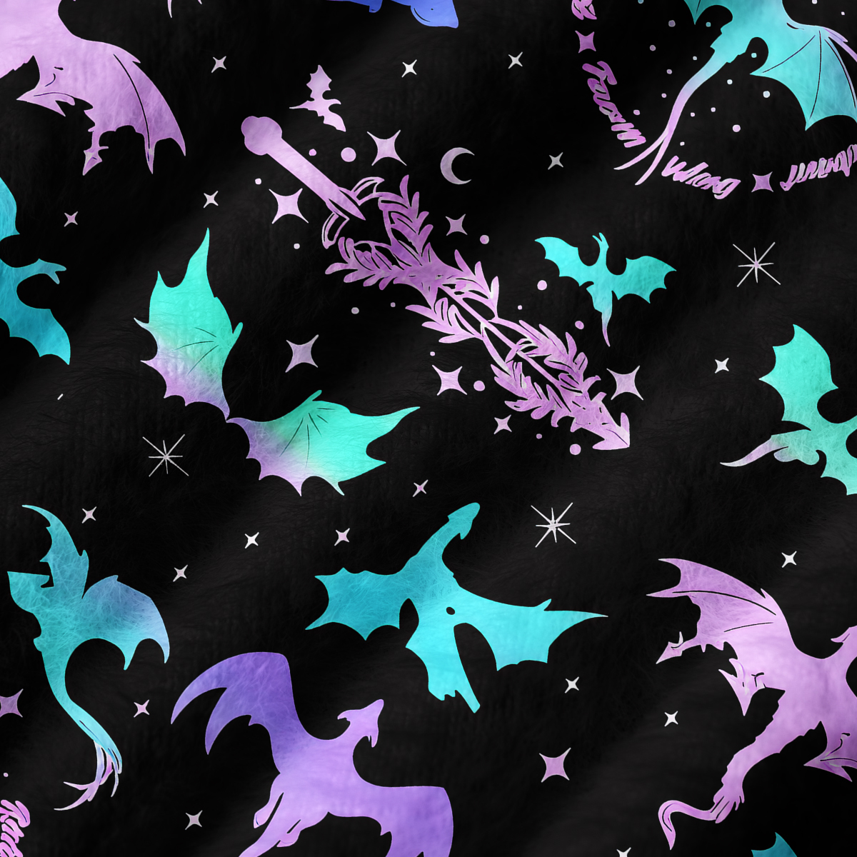 Purplehecate Neon Fantasy Dragon Allover Ugly Sweater Vest