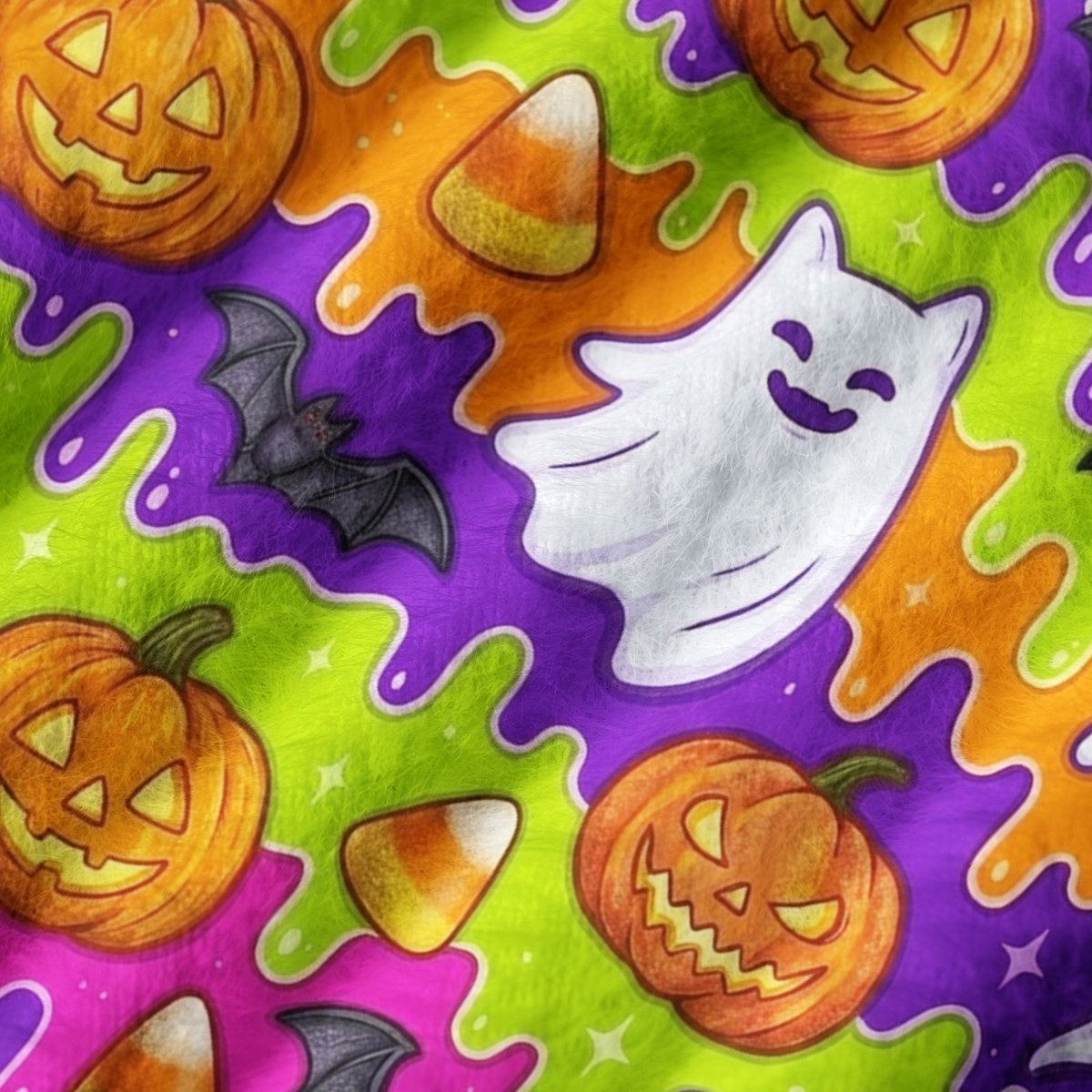 Purplehecate Halloween Ghost Jack‑o'-Lantern Ugly Sweater Vest