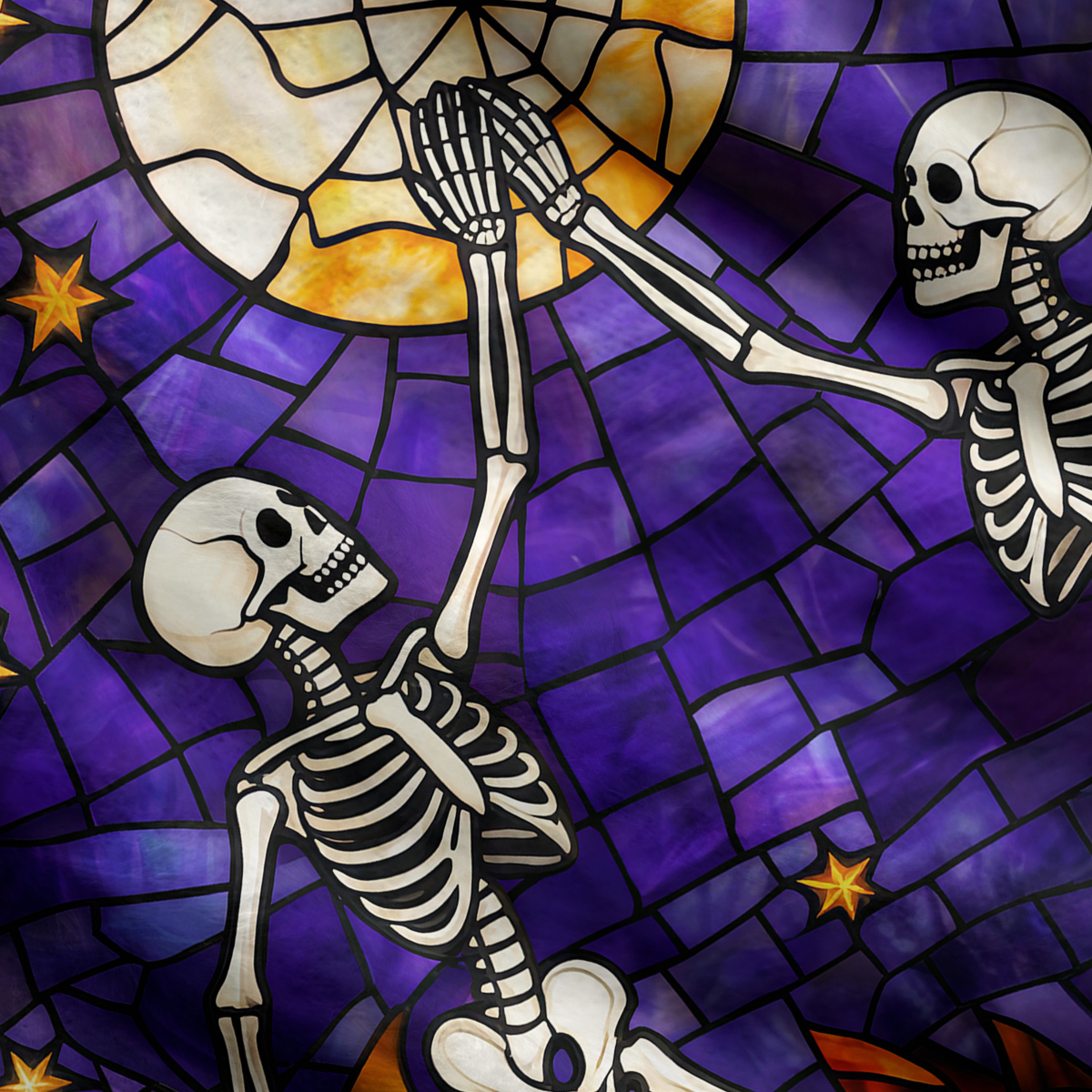 Purplehecate Halloween Dancing Skeletons Ugly Cardigan Sweaters