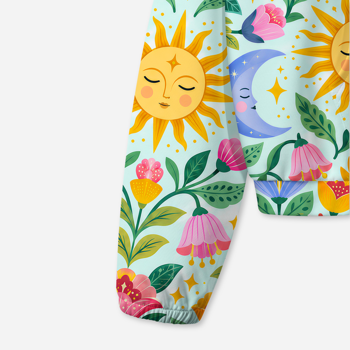 Purplehecate Sunny Bloom Flaming Heart All-Over Print Hoodie