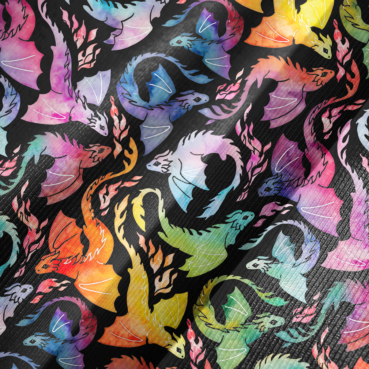 Purplehecate Rainbow Dragon Fire Bell Sleeve Dress