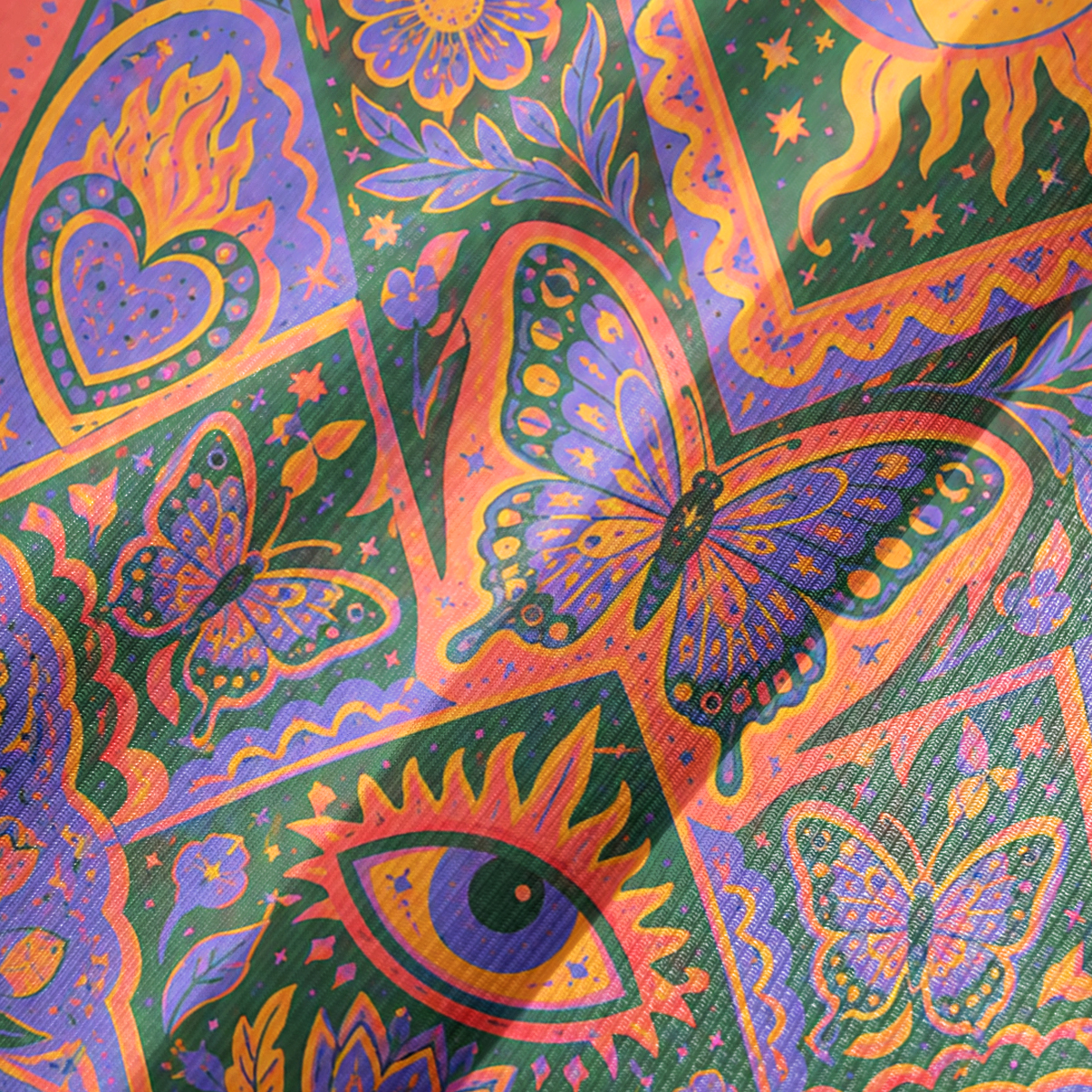 Purplehecate Sun, Moon & Butterfly Secrets Bell Sleeve Dress
