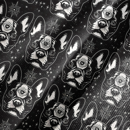 Purplehecate Mystic Boston Terrier Bell Sleeve Dress
