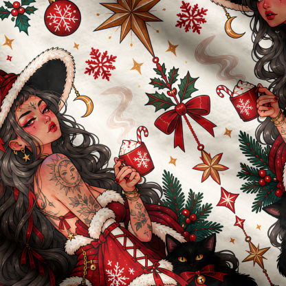 Purplehecate Festive Lantern Witch Christmas Ugly Cardigan Sweaters